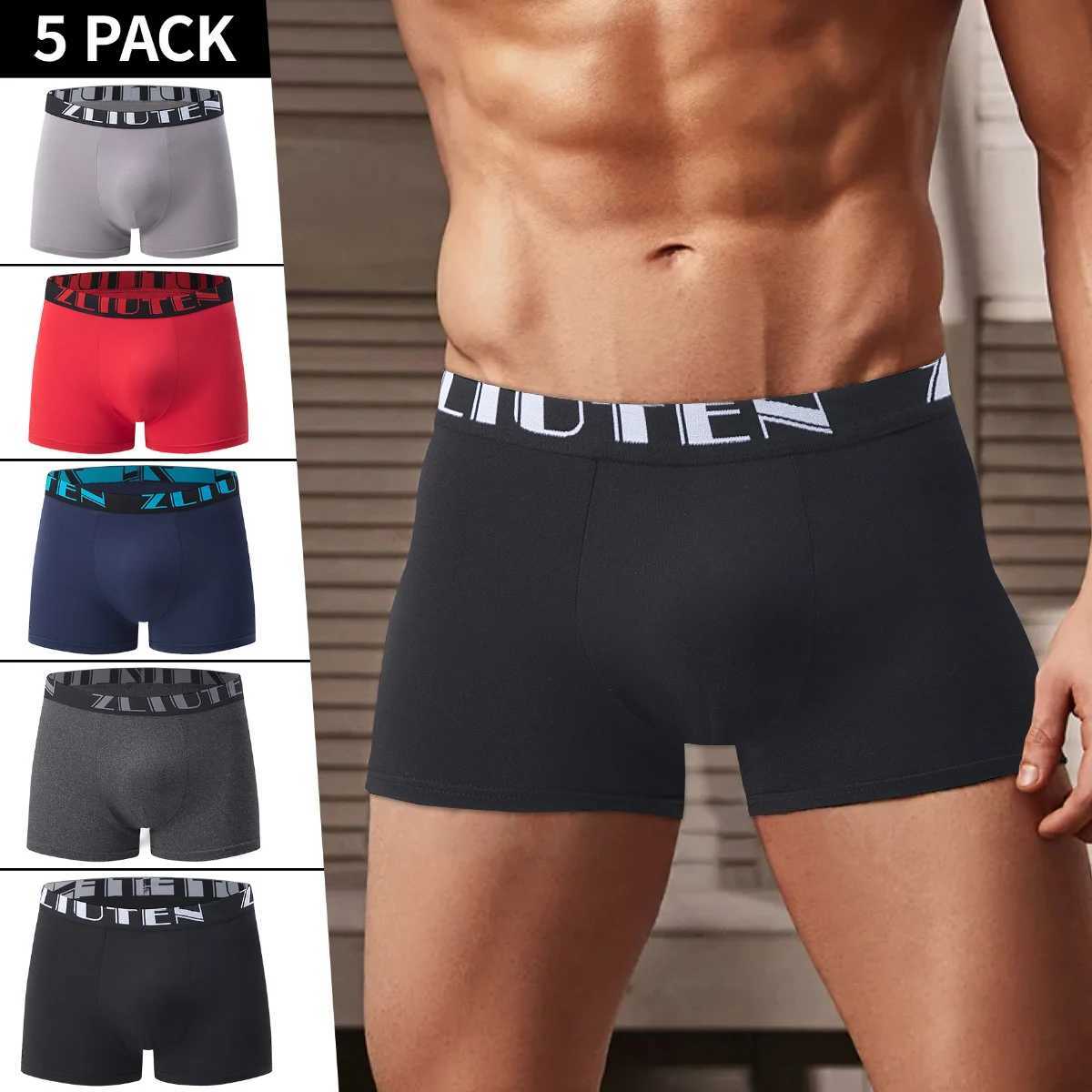 4/5 Pcs Mens Fashion Printed Underwear Comfortable Joker Boxer Plus Size 5XL Adolescent Multicolor Mix Shorts Middle-aged Boxer W250603