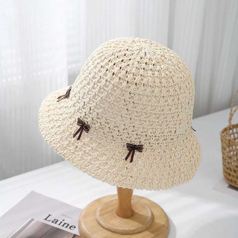 Womens Bucket Hat Summer Sweet Bow Fisherman Cap Casual Sunshade Sun Hat Breathable Bob Cap Sunhat New W250602