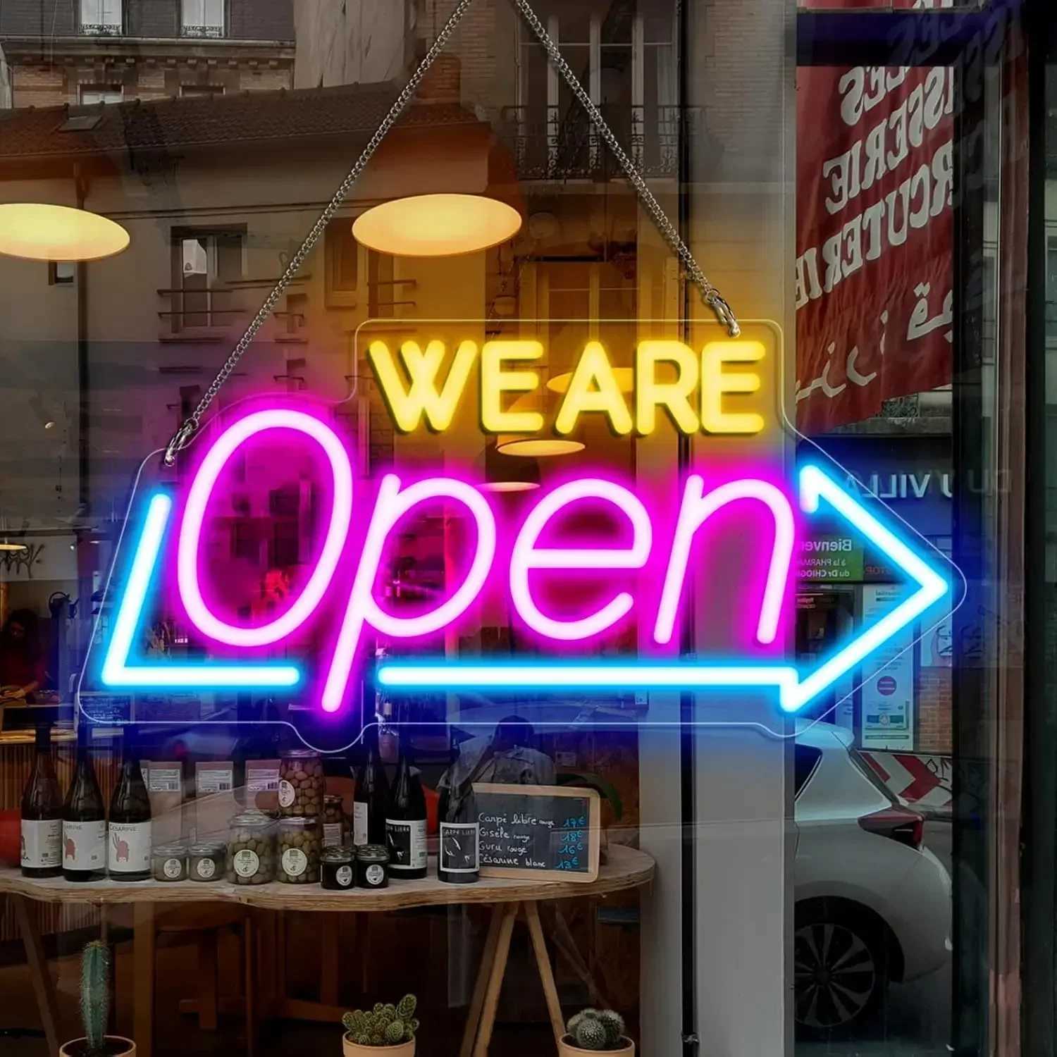 We Are Open Neon Sign Adjustable Brightness LED Neon Lights by USB for Window Shop Bar Salon Cafes Restaurant Pubs Decor XJ250602