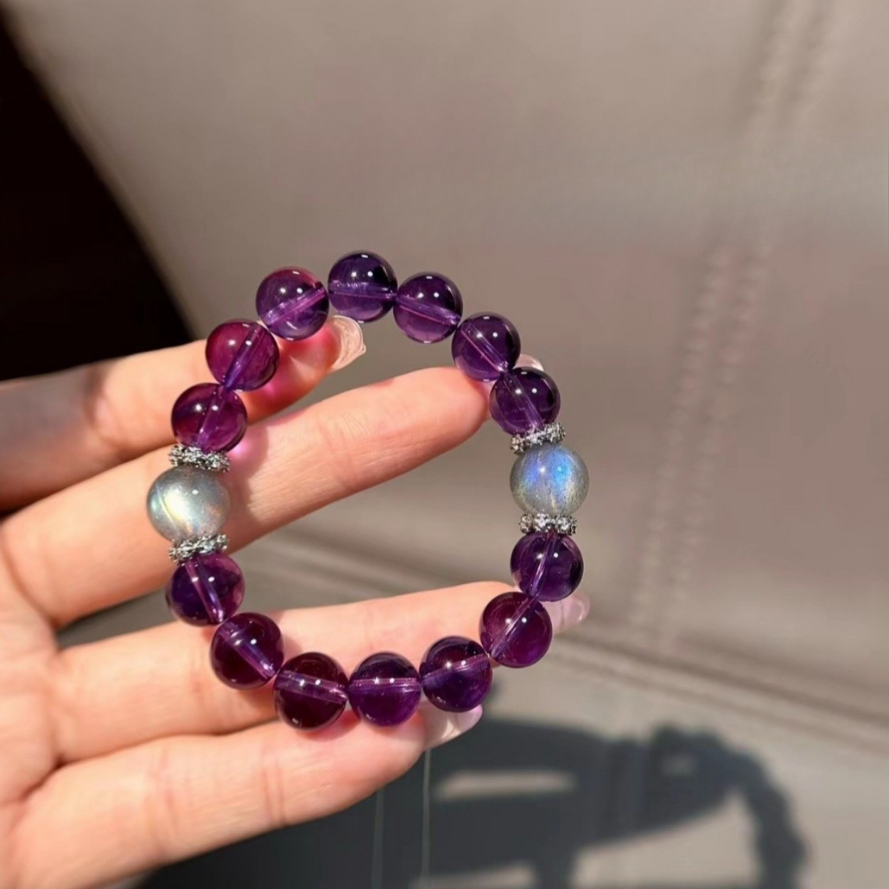 Natural crystal, Ula amethyst bracelet,Amethyst,wuxing implied meaning Cognitive awakening Mentor magnetism Wisdom-romance balance
