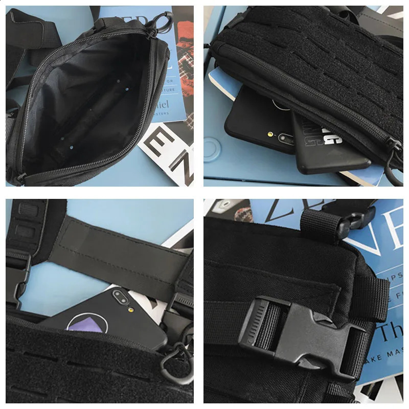 Streetwear Tactical Chest Rig Bag Unisex Vest Hip Hop Style Crossbody Waist Bags Phone Pack Oxford cloth Functionality Chest Bag 250526