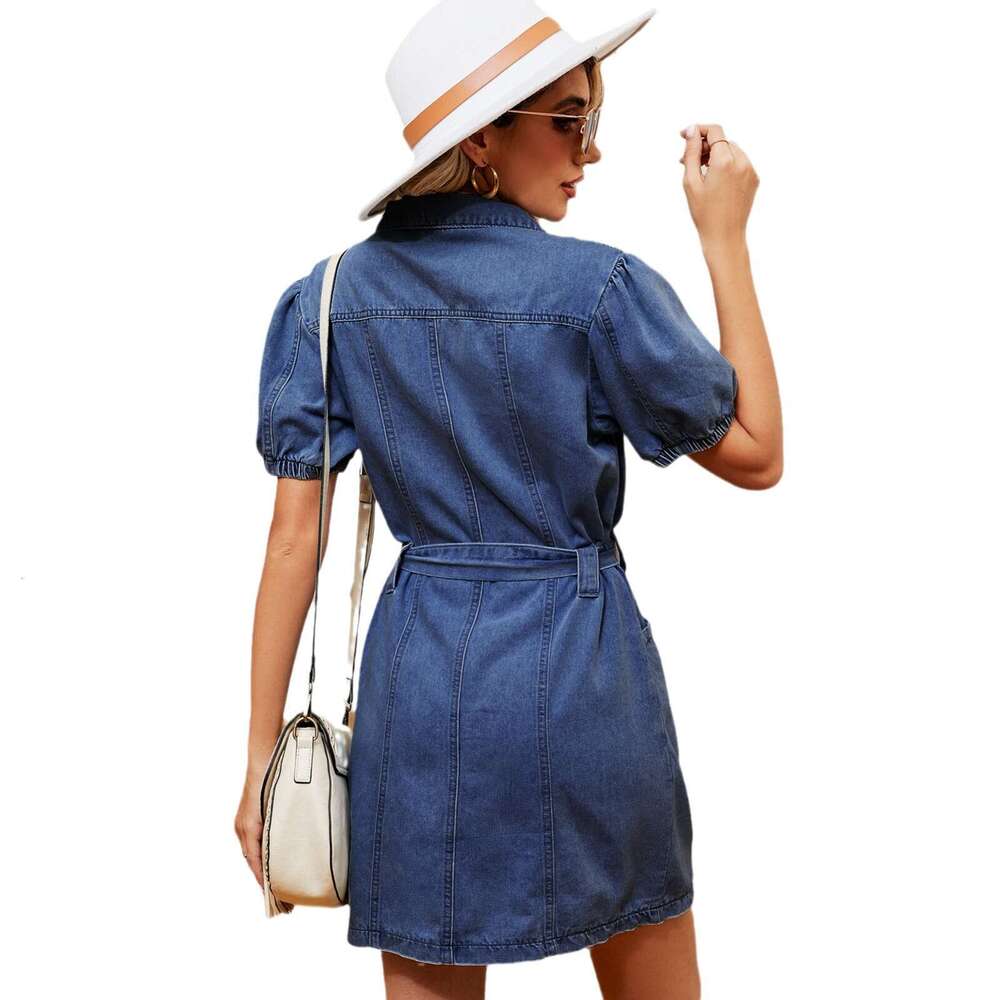 Robe Designer Dress Summer Dresses for Women Designer Dress Partydress Black Dress Festival New Washed Waistband Denim Dress Mid Length Skirt for Wome