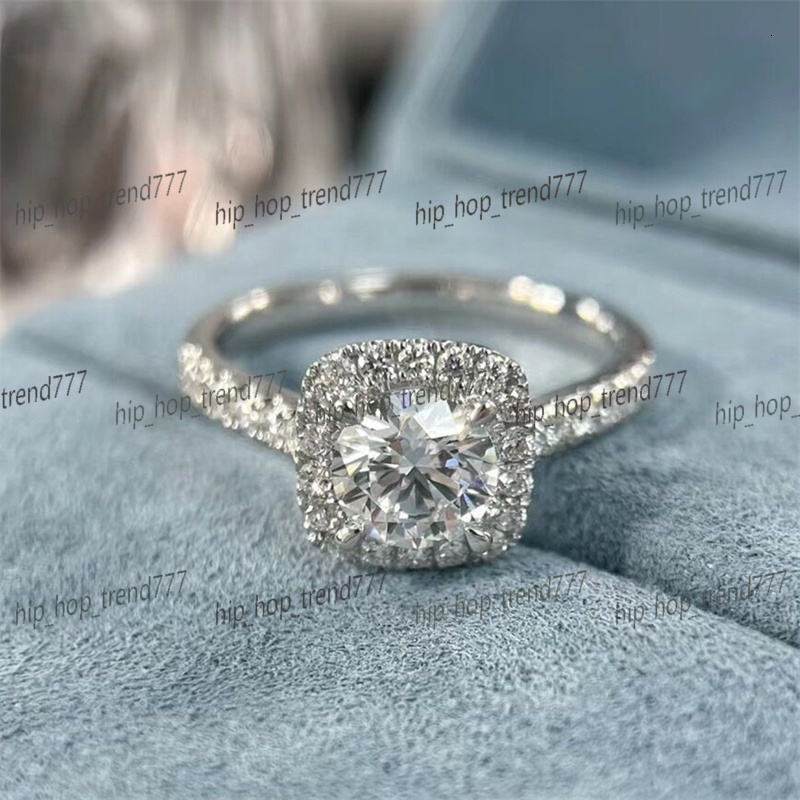 10K 14K 18K White Gold IGI Certificated Lab Grown Diamond 1CT Halo Diamond Engagement Ring