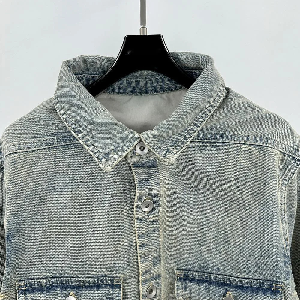 PFNW Darkwear High Quality Denim Jacket Mens Gradient Colorblocking Distressed Oversized Washed Outerwear Coat Top 28W5674 250529