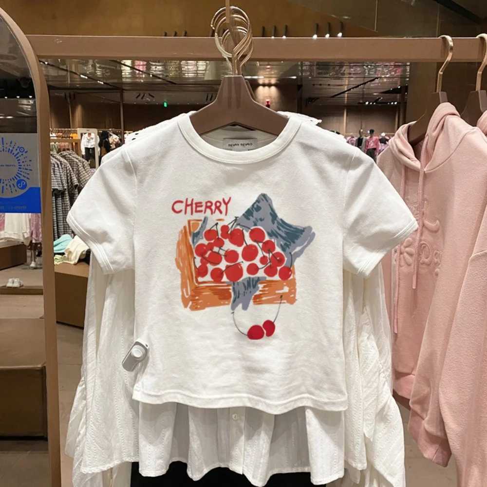 Short-sleeved T-shirt for boys and girls summer casual pure cotton loose cartoon printed round neck half-sleeved thin style T250603