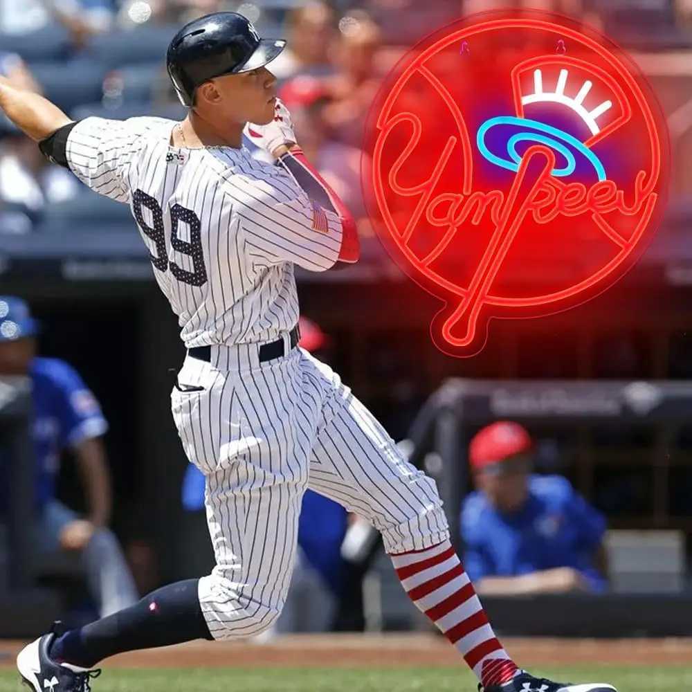 Yankees Baseball USB Powered LED Neon Sign Dimmable Neon Light Wall Decor For Room Decor Party Birthday Handmade Gift Fans XJ250602