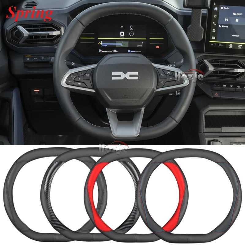 Leather Car Steering Wheel Cover for ALL New Dacia Spring 2024 2025 Non-slip Auto Interior Accessories R250603