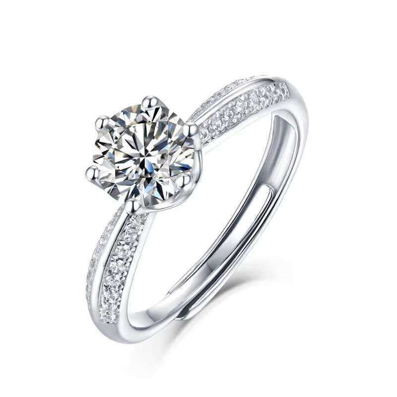 Brilliant D Color VVS Clarity Lab Created Rings S925 Sterling Silver 4 Claw Moissanite Rings for Women Jewelry Gifts
