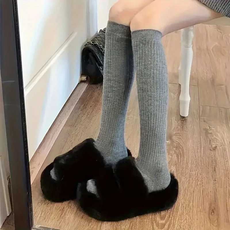 1/3 Pairs Women Solid Color Stockings Fashionable Simple JK Style Soft Comfortable Sweat Absorbing Breathable Casual Socks T250602