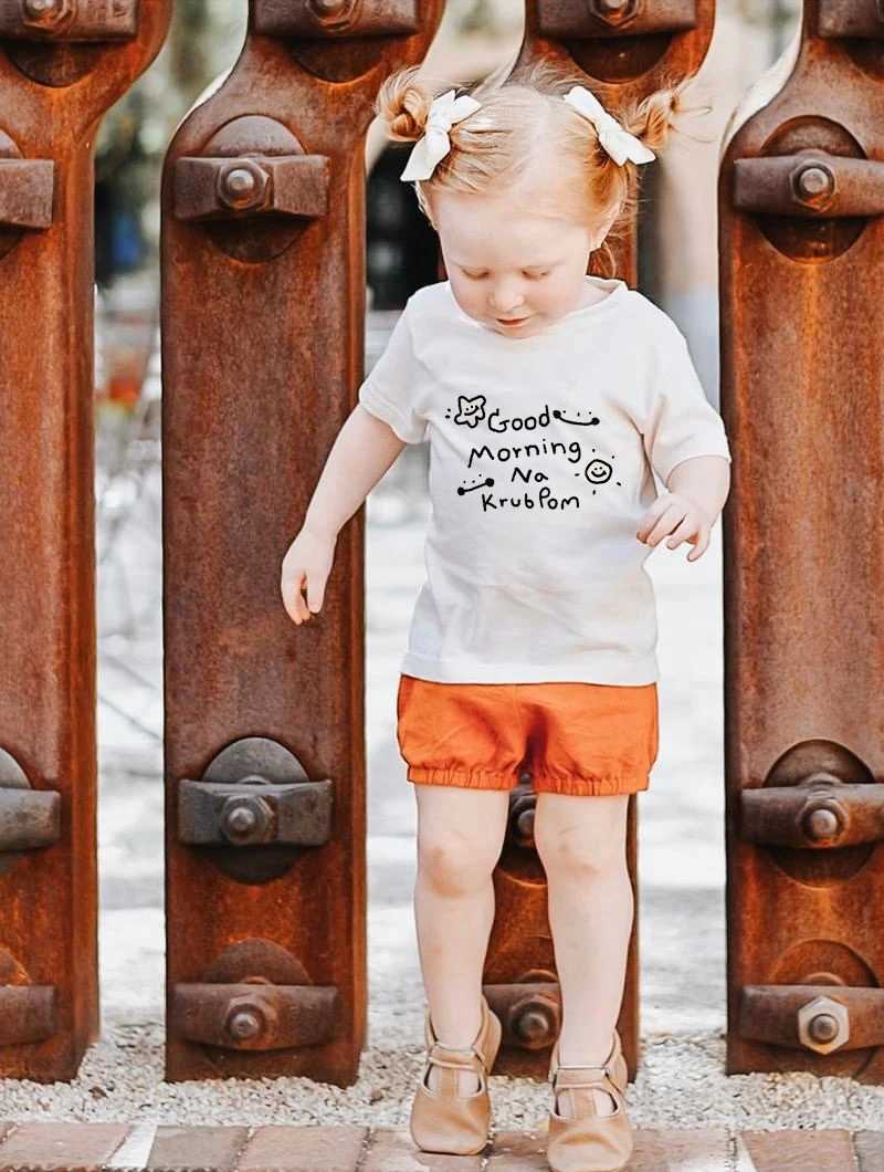 Summer IM Okay Skull Fashion Boys T Shirt For Girls Cotton Donut Print Childrens T-Shirt Short Sleeve Children Top 18M-10T T250603