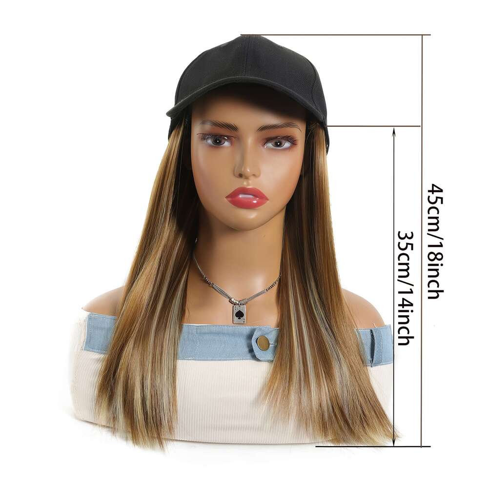 Connection Straight Hair Baseball Cap Adjustable Synthetic Beginner-Friendly Elegant Natural Appearance Suitable for Daily Use