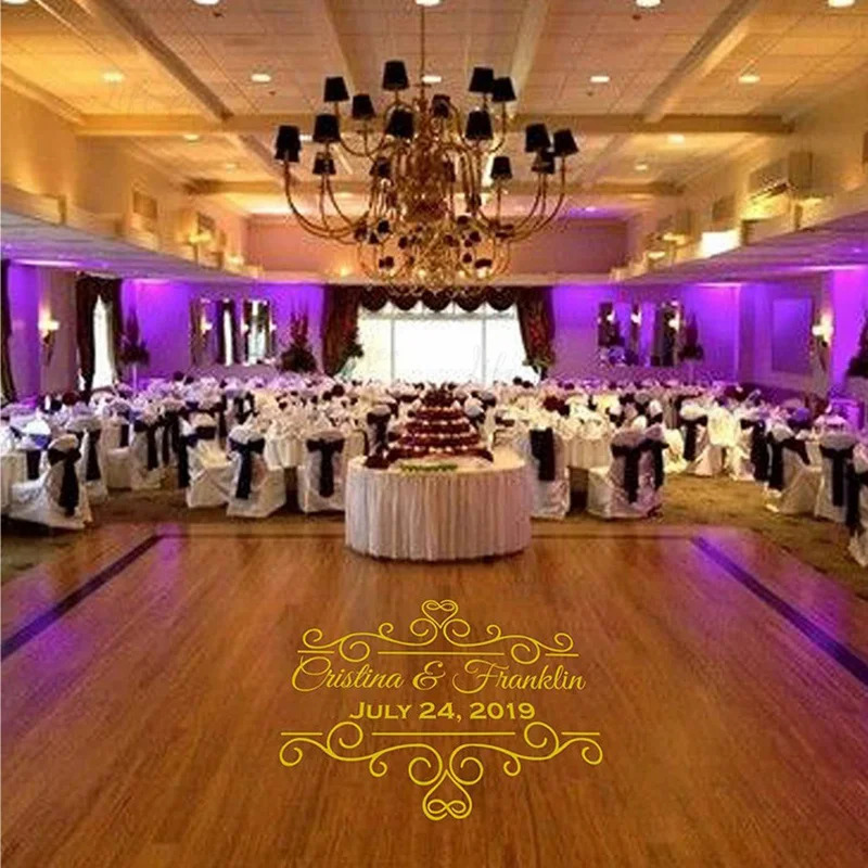 Wedding Dance Floor Decal Monogram Vinyl Sticker Party Decor Custom Name Date DIY Wall Sticker 250603