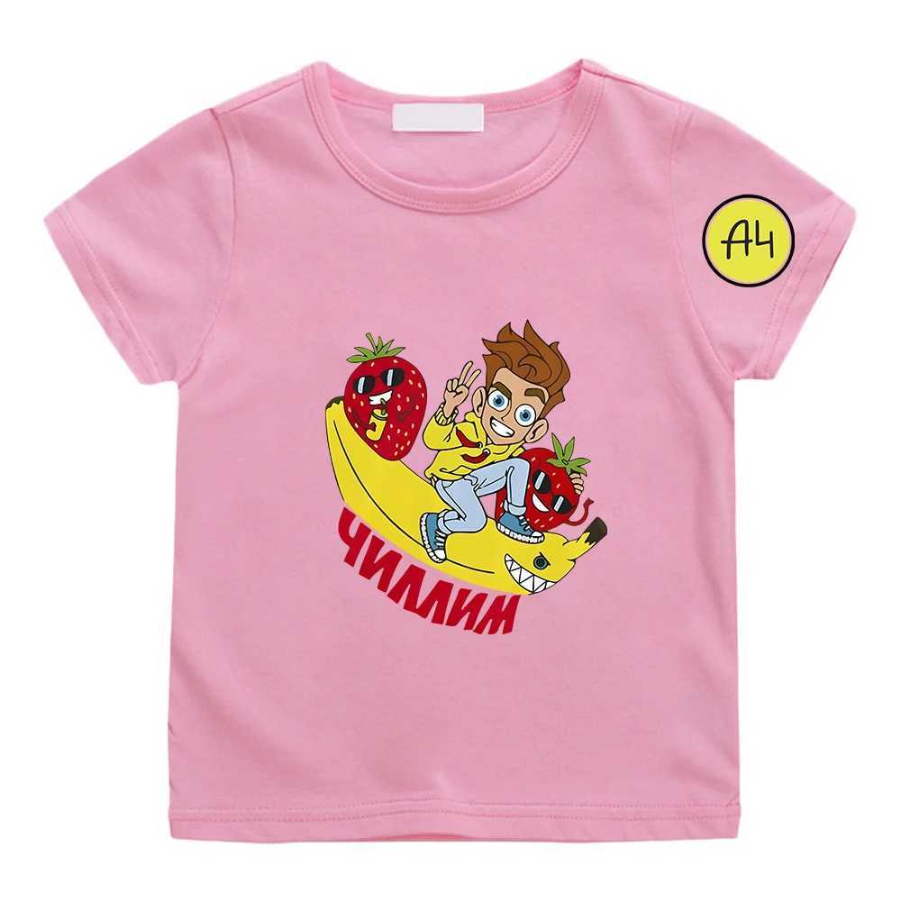 Merch A4 Cartoon Children T-shirt 100% Cotton Boys Girls Tee-shirt Vlad A4 Paper Print Kids Clothing Tees Short Sleeve Shirts T250603