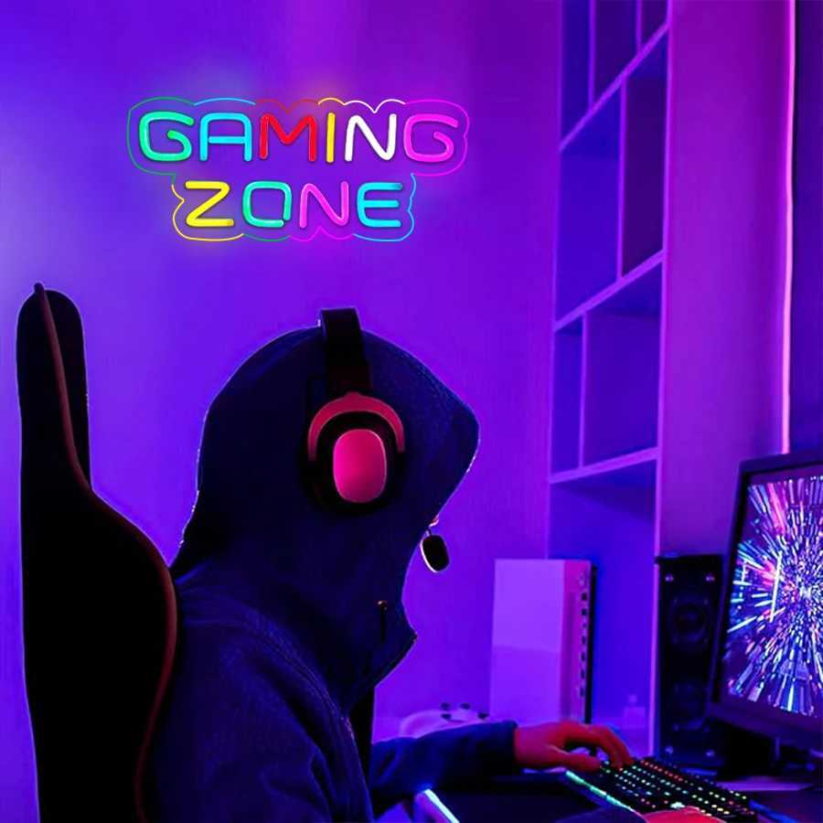 Gaming Zone Neon Sign LED Color Letter Light Used for Game Area Sign Bedroom Home Club Man Cave Decor Gifts for Friends. XJ250602