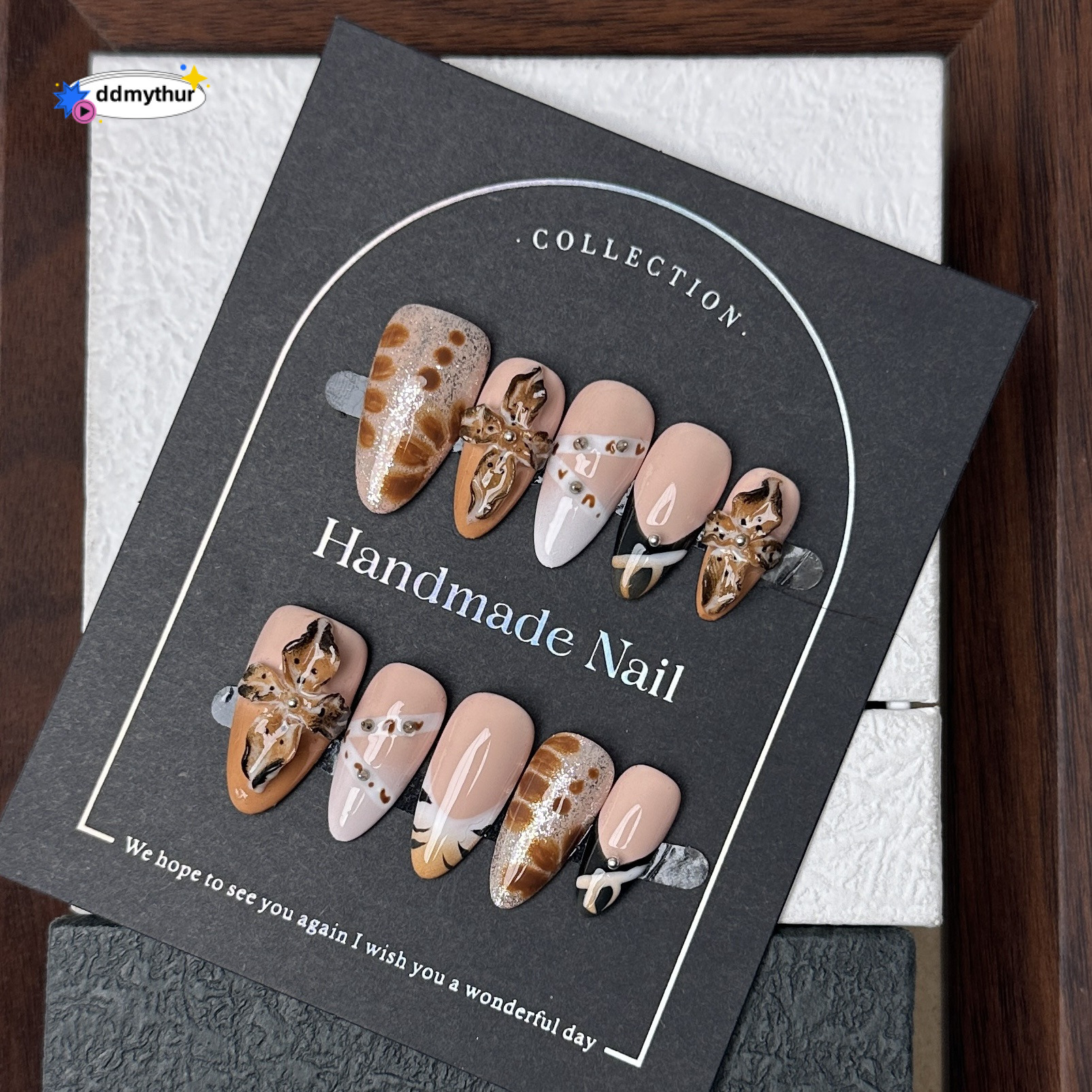 Spicy Girl Style Cat Eye Pure Handmade Painting Beautiful Whitening Elegant Wearable Nails ddmythur