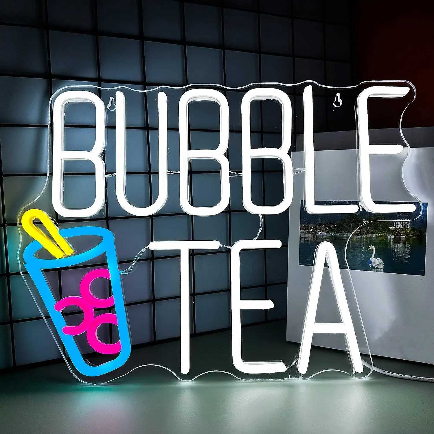 Bubble Tea Neon Signs for Wall Decor Milk Tea Neon Light LED for Shop Bedroom Gift for Kids Girls Boys Christmas Birthday Gifts XJ250602