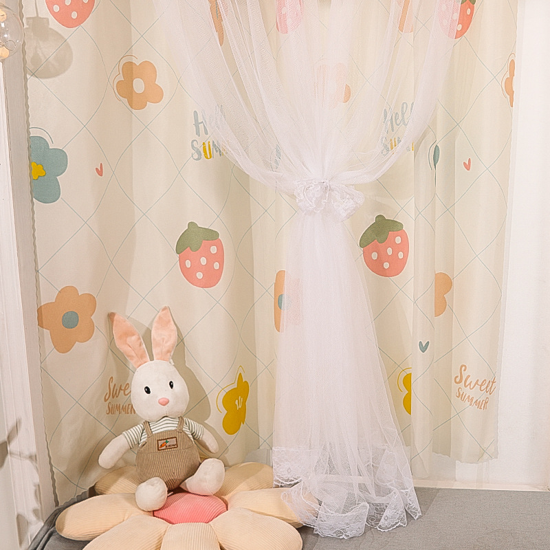 T0504 new Velcro curtains free installation Shaoxing Keqiao blackout curtains cloth gauze curtains wholesale windproof warm door curtains