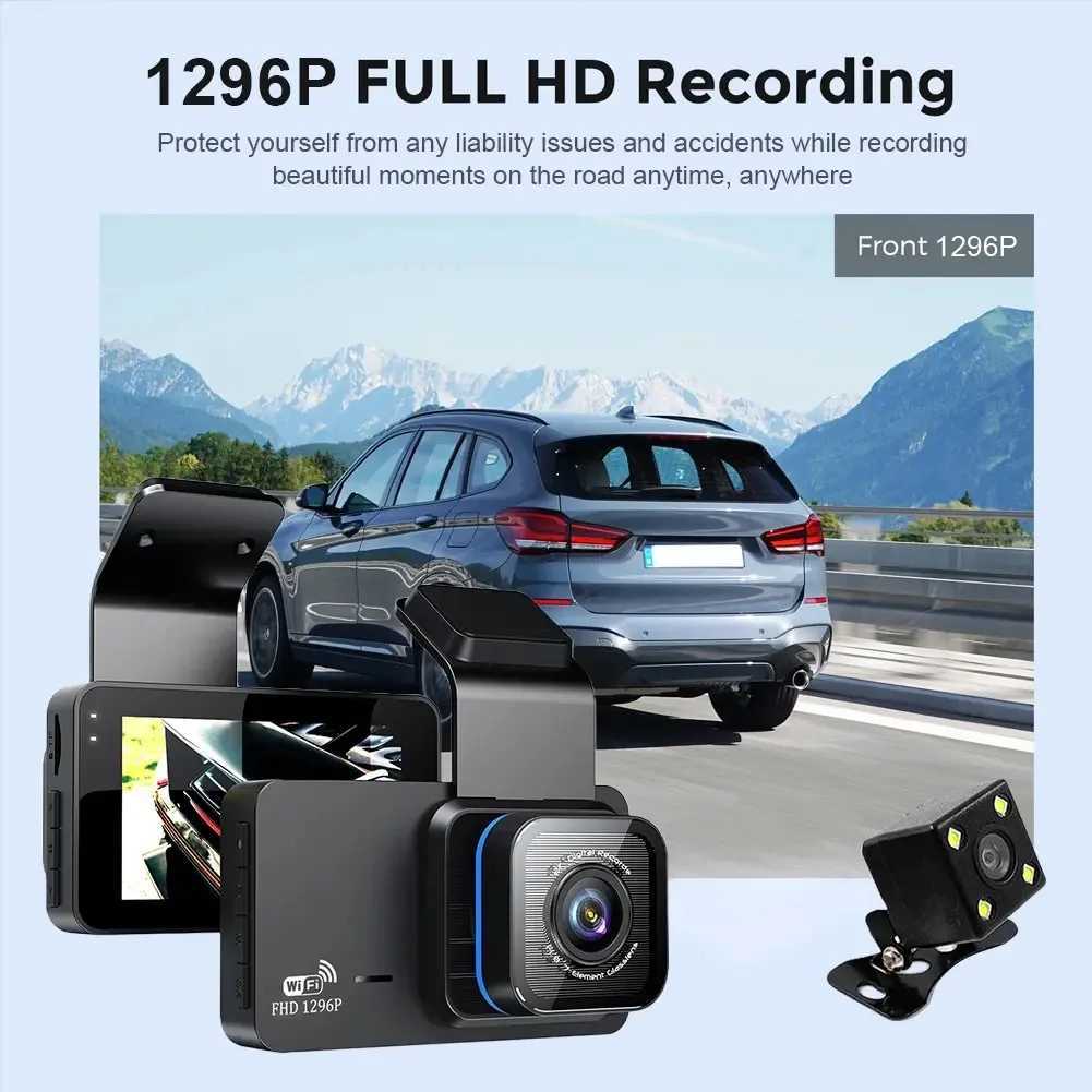 Car dvr 3-Inch Dashcam Wifi Driving Recorder HD 1080p Night Vision Front And Rear View 2way Reversing Image Car Charge Video DVR R250529