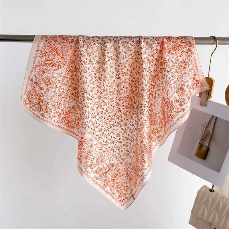 68cm Pellis Cashew Print Scarf Womens Spring and Summer New Imitation Silk Scarf Fashion Versatile Headscarf Shawl W250602