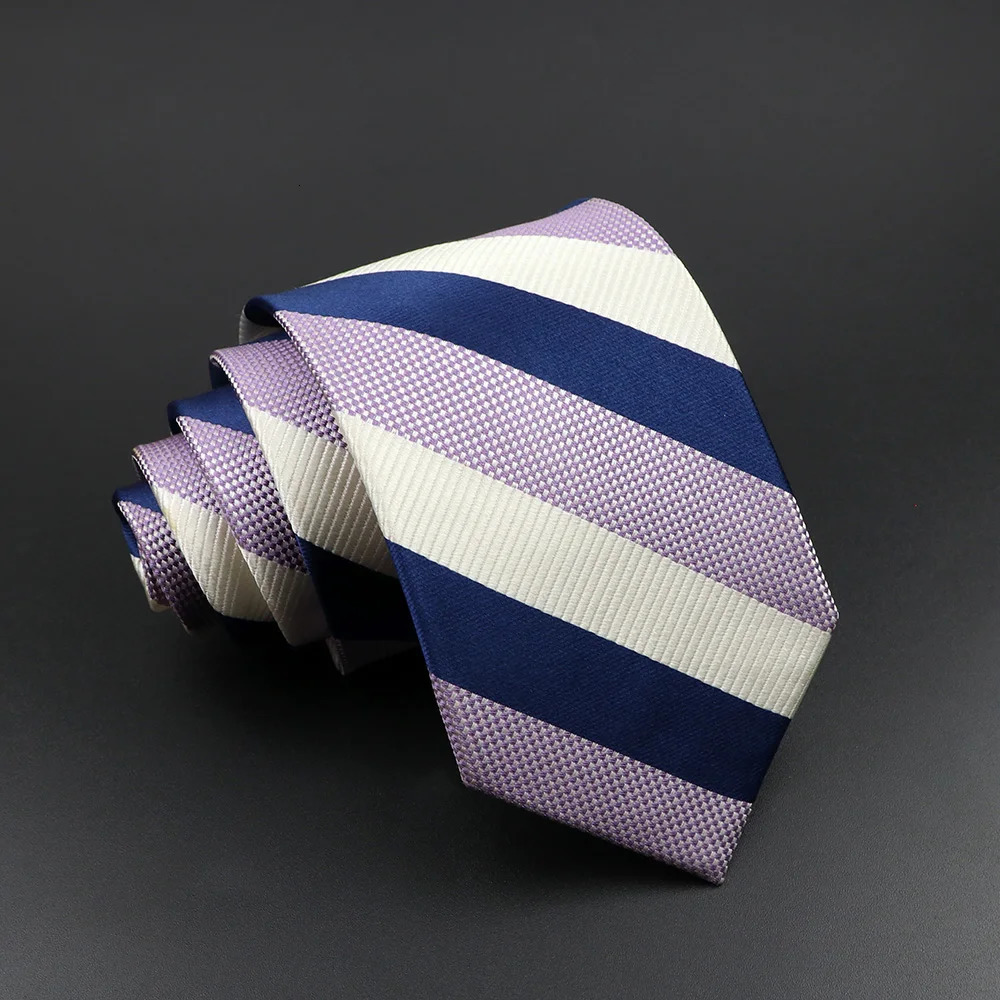 Mens 100% Silk Tie Classic Striped Plaid Necktie Jacquard Woven Ties Business Wedding Party Daily Suit Cravat Accessory Gift 250530