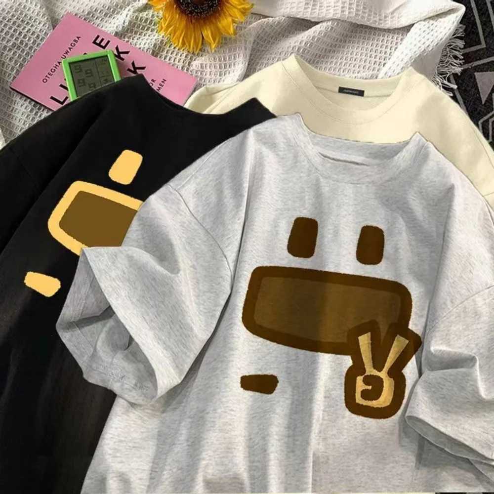 2025 Summer Boys and Girls Pure Cotton Short-Sleeved T-Shirt Design Niche Lazy Style Big Children Ins Trendy Top T250603