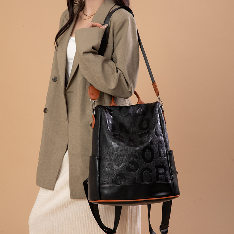 Free Shipping Women's Backpack New Large Capacity Commuting Backpack Multifunctional Anti-theft Designer Hand-held Shoulder Bag Student Backpack