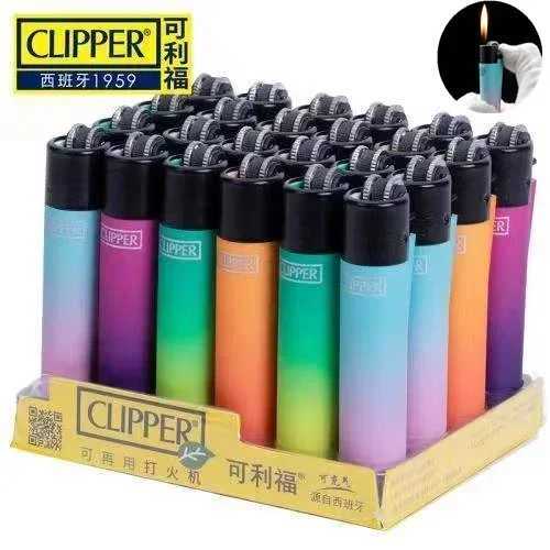 Spanish Clipper Gas Lighter with Personality Pattern Refillable Gas Lighter 8 Pieces Boxed Smoking Set Collection GiftC250603