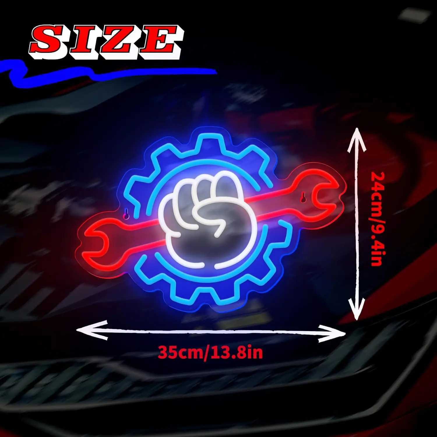 Wrench Neon Sign For Wall Decor LED Neon Light Suitable For Garage Christmas Party Bedroom Man Cave Garage Auto Repair Shop XJ250602