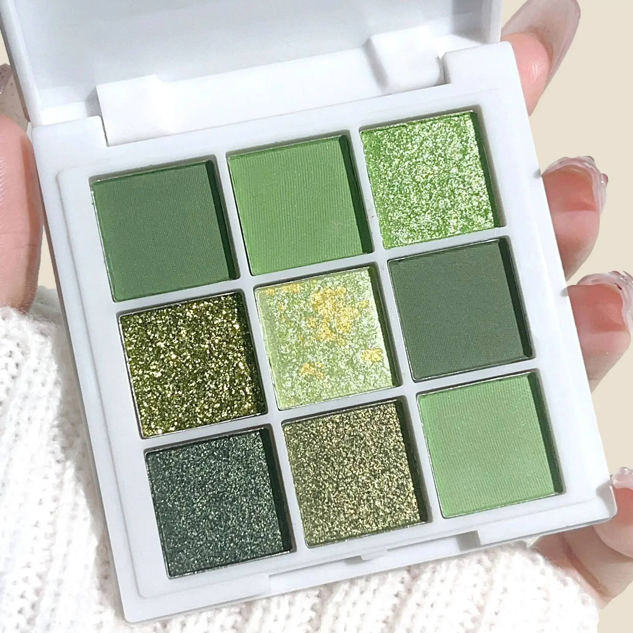 Green Avocado Cream Nine-Color Brightening Eye Enhancer Reflective Dia Nine-Square Eyeshadow Palette Wholesalers