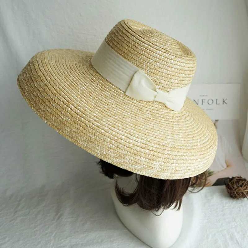 Designer Summer Hat 15cm Big Brim Straw Hat Women Sun Beach Hat Lampshade Hat Wedding Hat For Bridesmaid W250602
