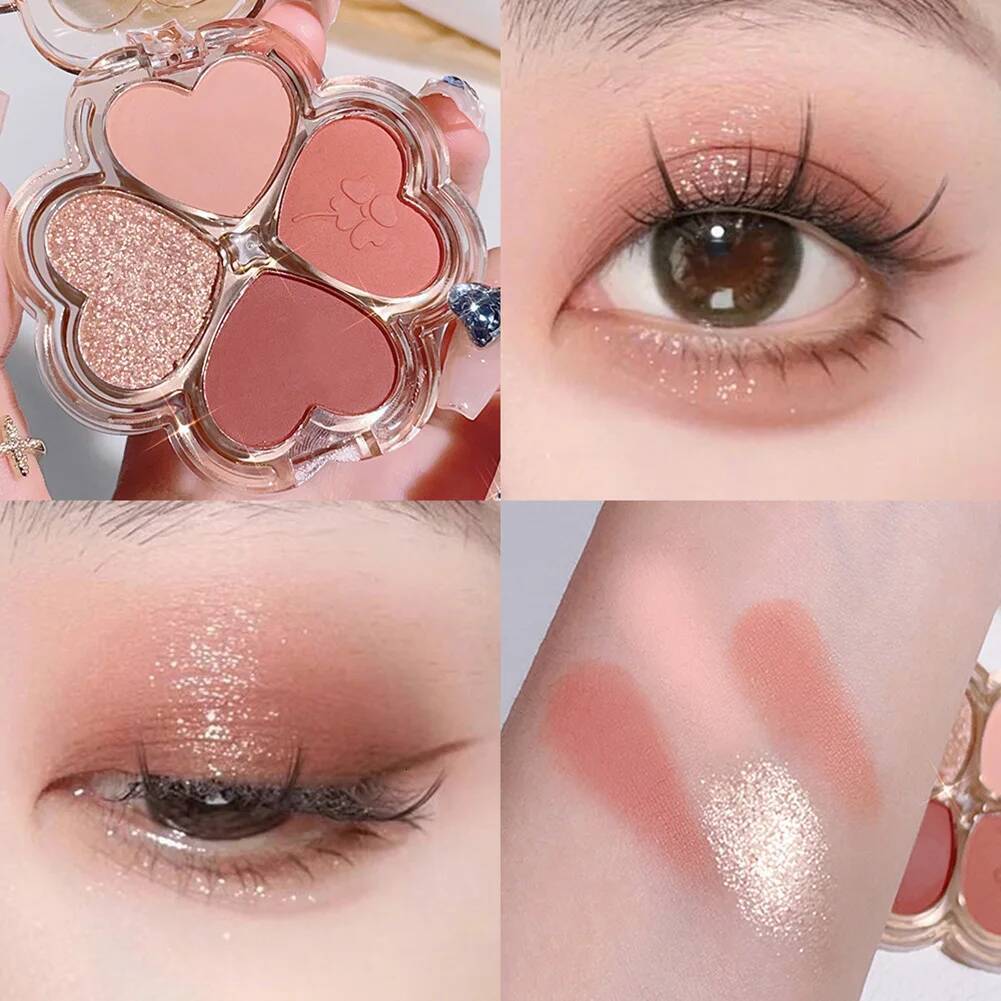 4 Color Palette Cosmetics Pearly Eye Shadow Eyes Shiny Glitter Korean Art Eyeshadow Makeup Palettes