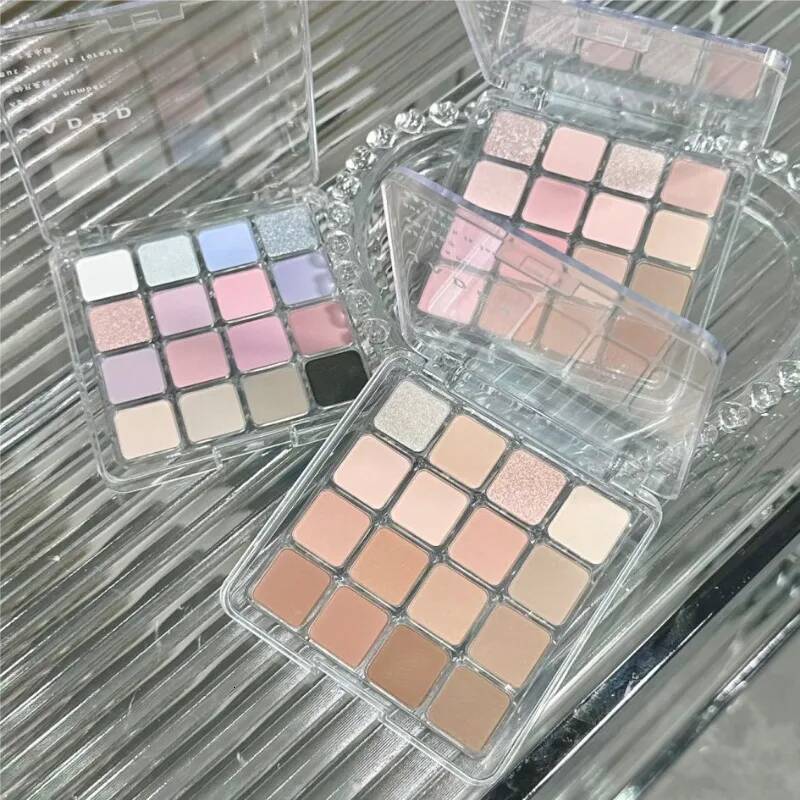 Pearly Glitter Eyeshadow Matte Blue Pink Korean Charming Makeup Palette 16-color Lasting Shiny Eye Pigments Cosmetic