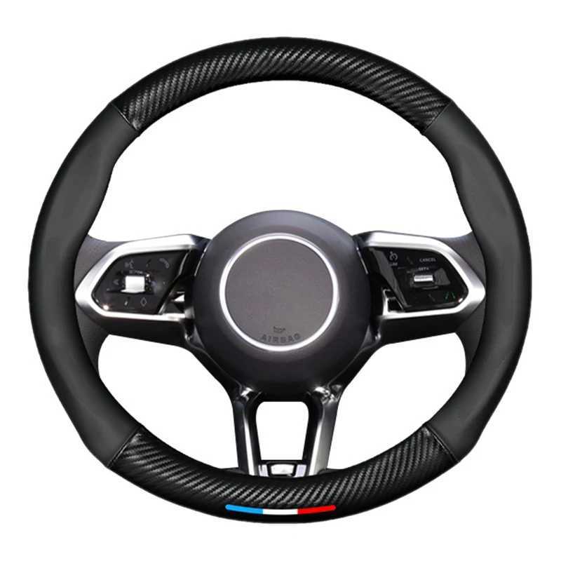 For Jaguar E-PACE F-PACE F-TYPE I-PACE XE XF XK XJR XJ XEL XFR XFL Car Carbon Fiber Anti-slip Steering Wheel Cover Accessories R250603