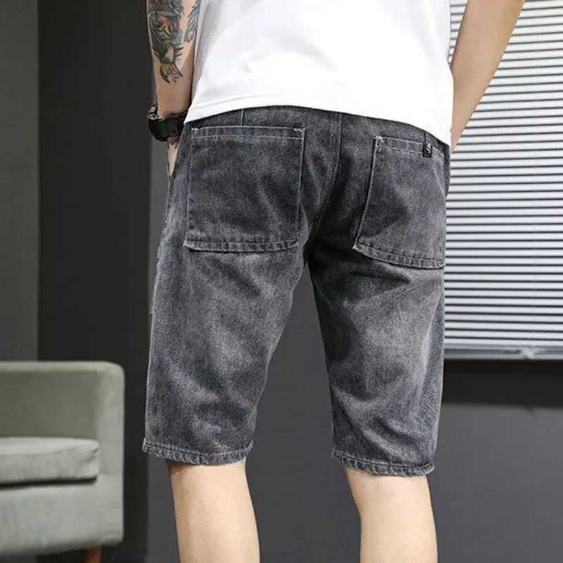 Mens Denim Shorts Knee Length Short Jeans Pants for Men Selvedge Long Camouflage Half Designer Cowboy Trend 2024 Luxury Wide Thin T250603