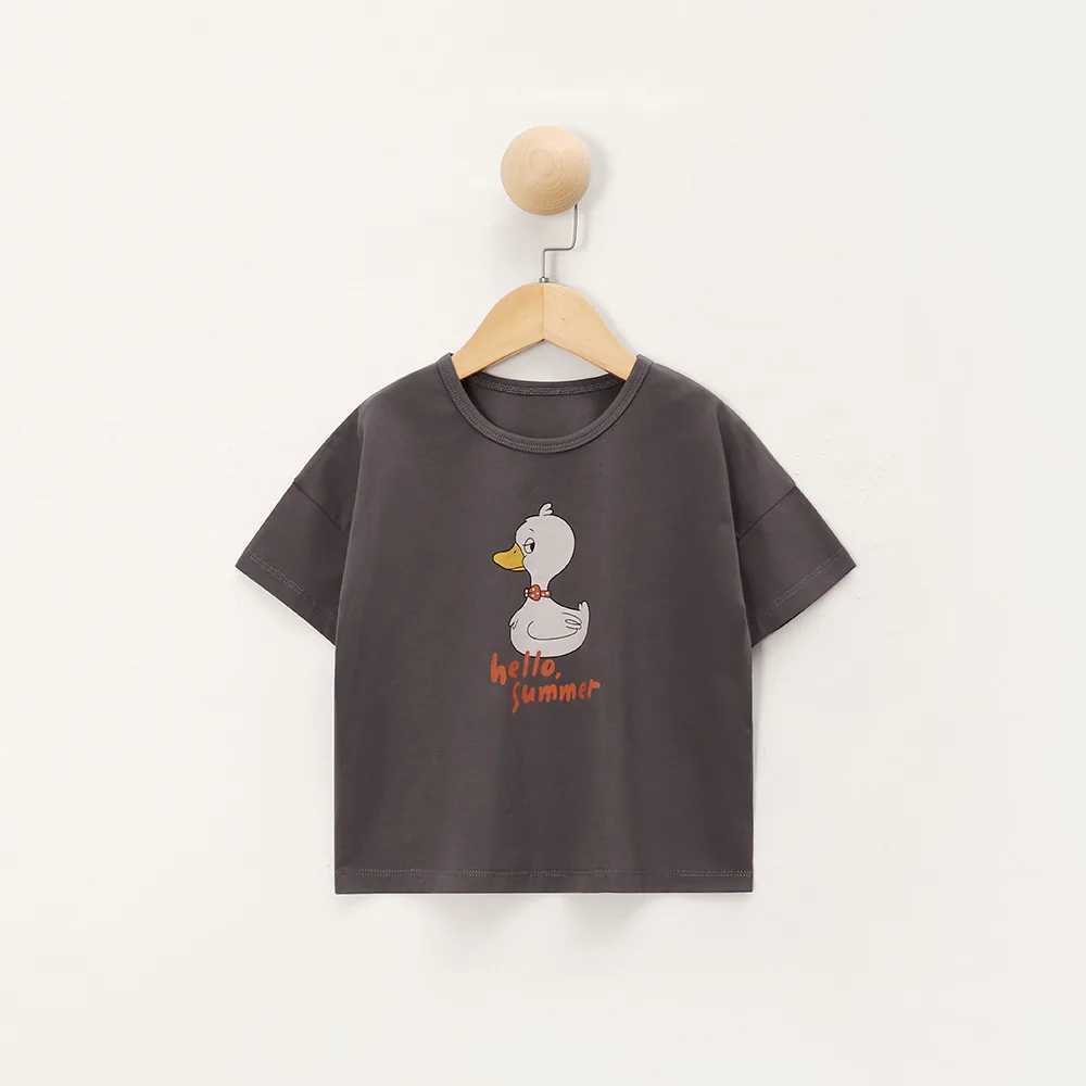 2025 New Kids Summer Wear Boys O-Neck Loose T-shirt Cartoon Printed Girls Casual Short Sleeve Tee Childrens Outerwear Tops T250603