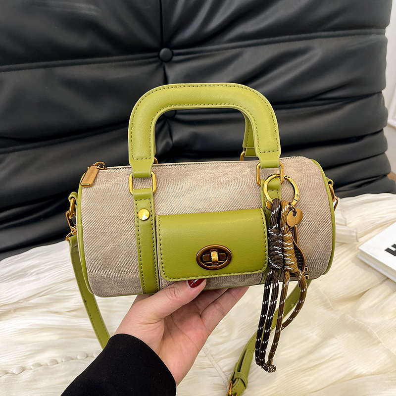 High Quality New Free Designer Bag Live Broadcast Cylindrical 2024 Small Square High-quality Texture Single Shoulder Diagonal Cross Bag Niche Design H