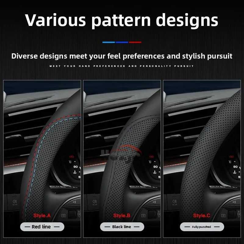 Car Leather Steering Wheel Cover for Acura NSX RDX RLX Integra ADX TL ZDX ILX MDX Type S A-Spec SH-AWD GT Auto Accessories R250603
