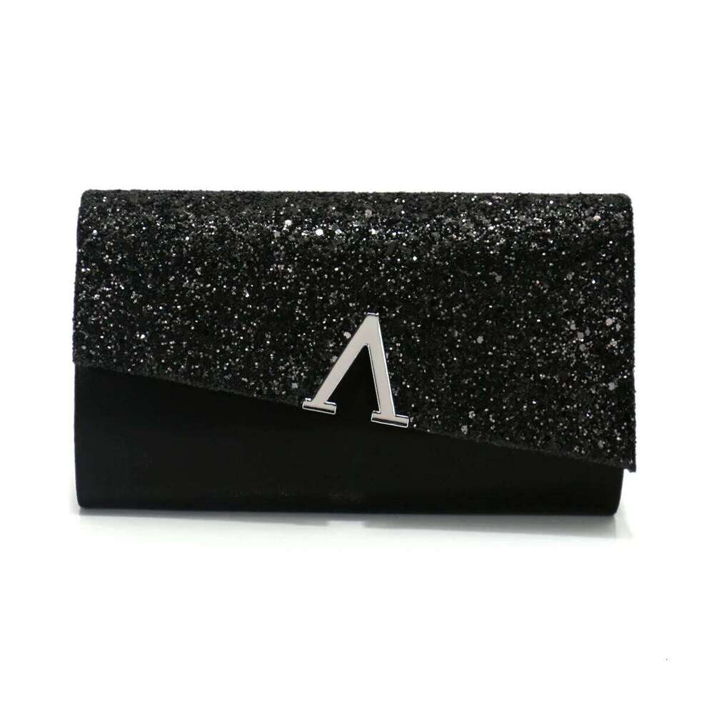 Chain V Metal Glamorous Design Evening Bags Envelope Shaped Sequins Handbags For Prom Dinner Wedding Banquet Purse