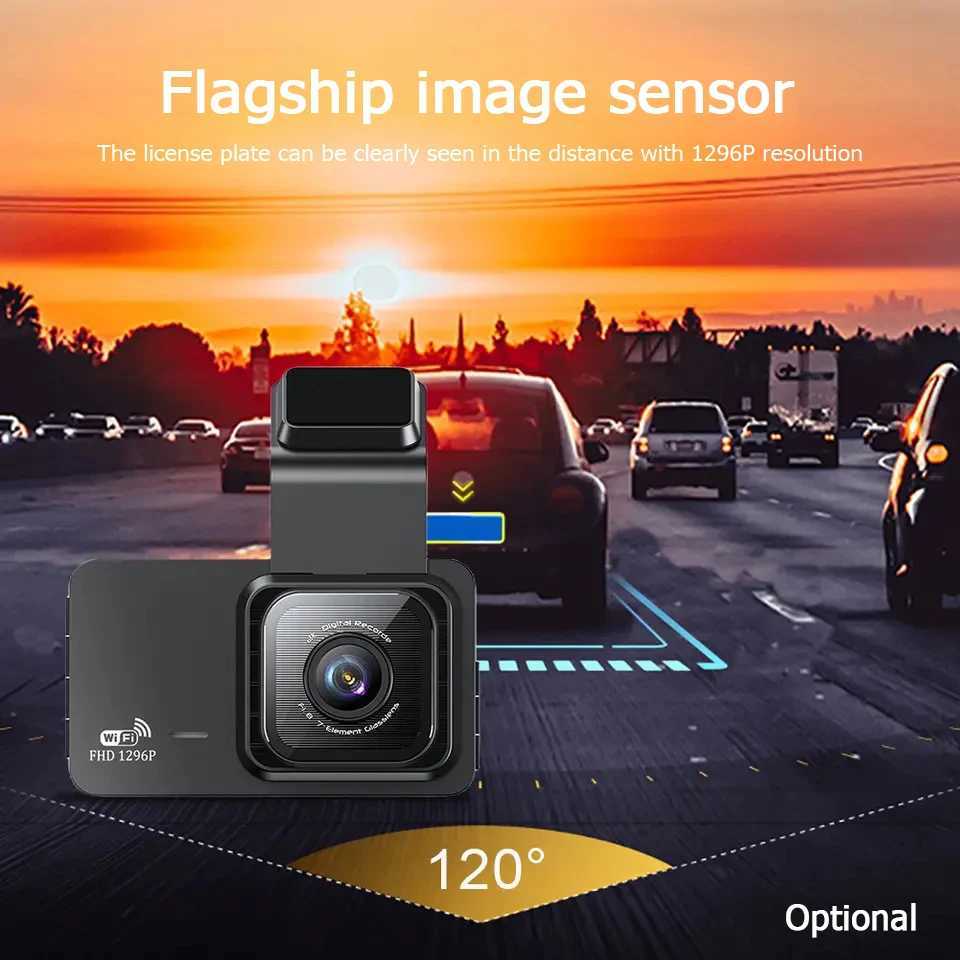 Car dvr 3-Inch Dashcam Wifi Driving Recorder HD 1080p Night Vision Front And Rear View 2way Reversing Image Car Charge Video DVR R250529