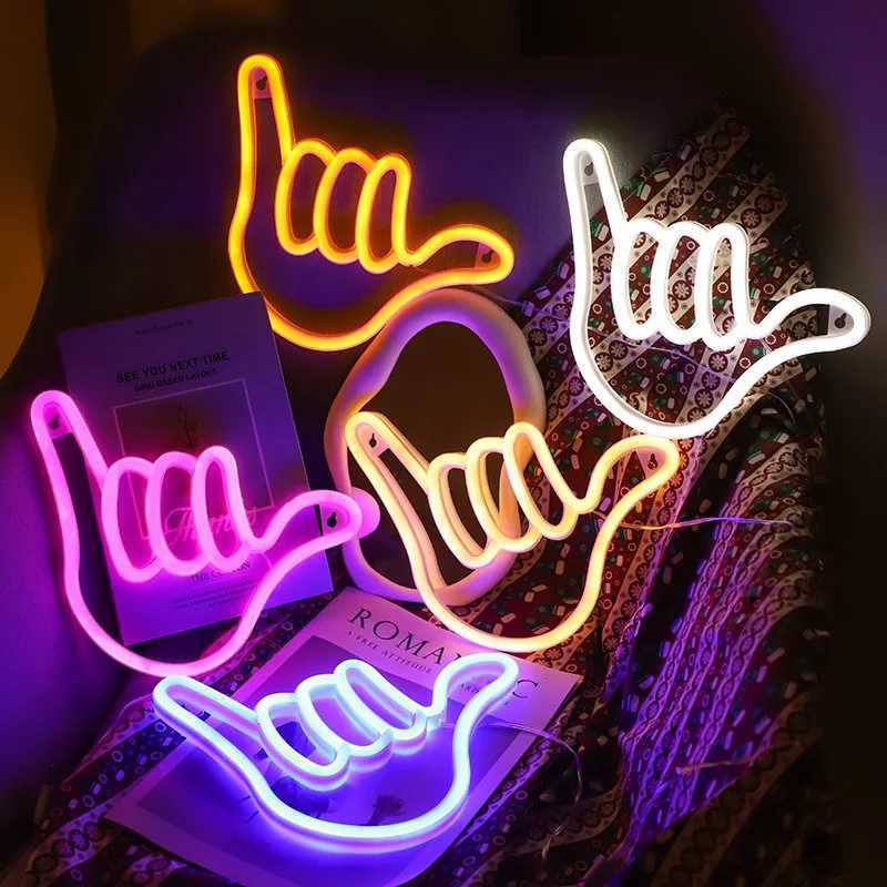 Fingers Alien Neon Lights Artistic LED Ornaments Lights USB/battery Powered Holiday Parties Bars Rooms Night Sign Light 305 XJ250602