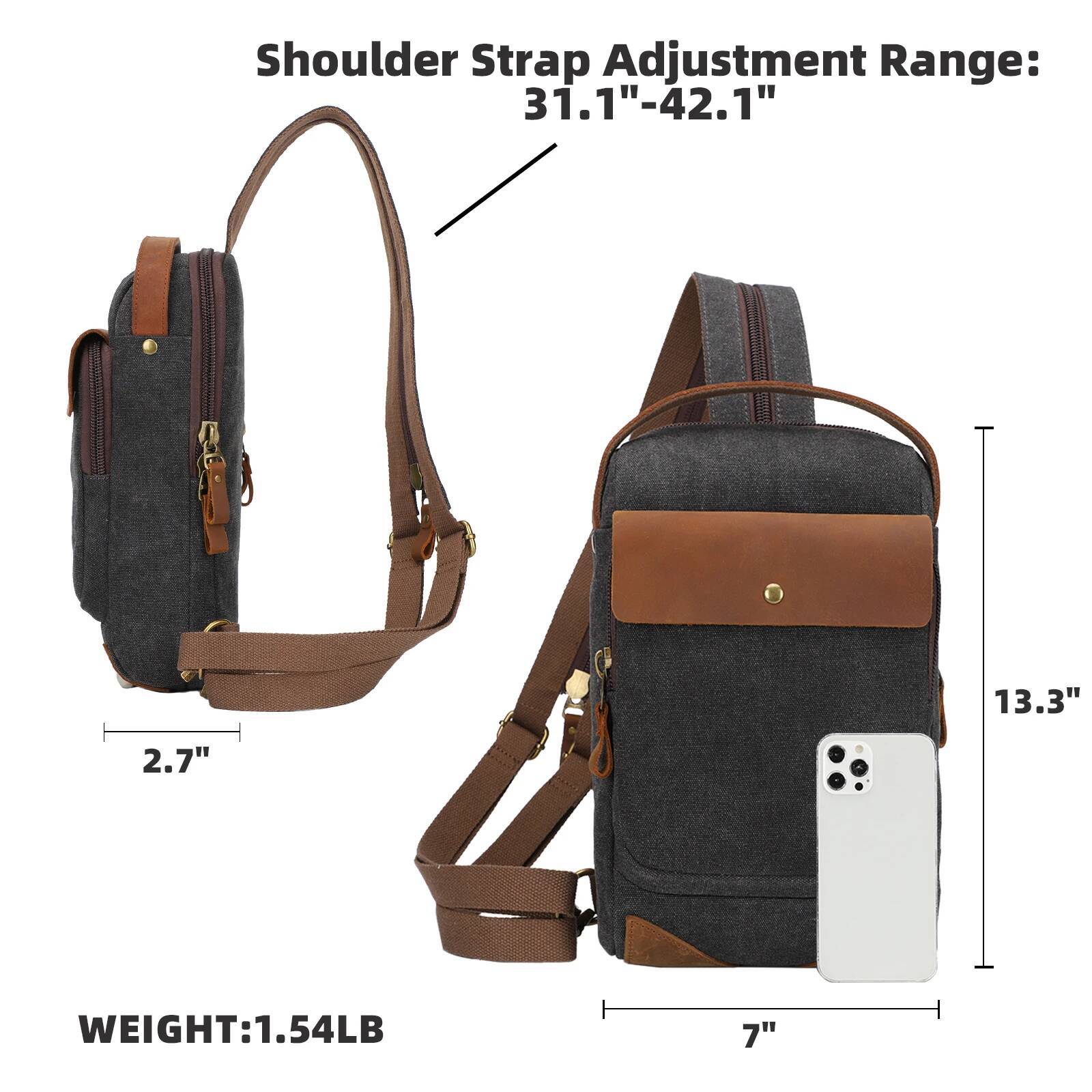 KL928 Canvas Crossbody Sling Backpack Shoulder Bag Casual Daypacks for Men Women