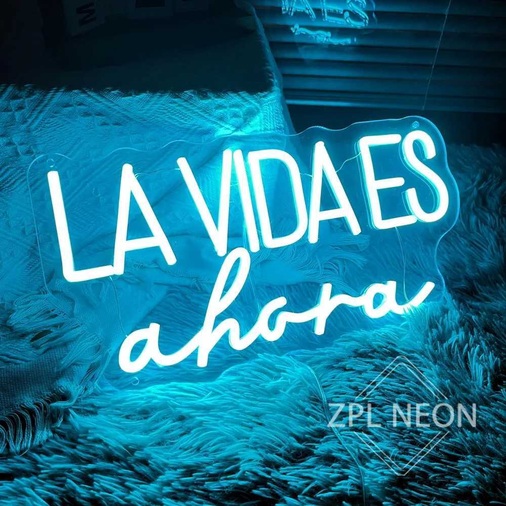 Custom Neon Signs LIFE IS NOW Neon Light Signs Wedding Decor Party Bedroom Room Decor Wall Hanging Neon LED Signs USB XJ250602