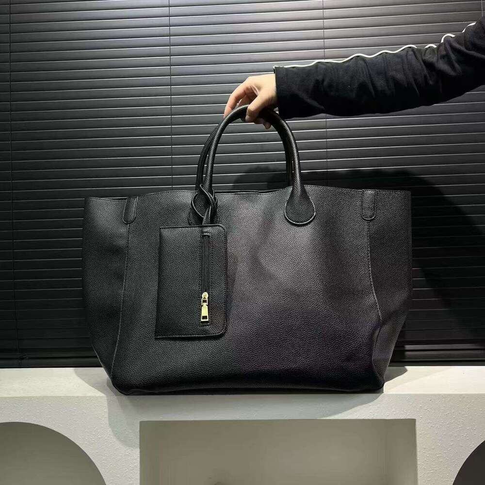 Women's bags Soft Leather Tote bag Large Capacity Simple Solid Color Trendy Shoulder Bag