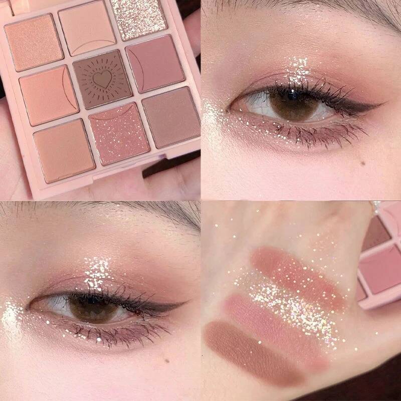 DIKALU Color Eyeshadow Tray Nine Palace Grid Matte Pearl Summer Milk Tea Purple Peach Pink Fresh Niche