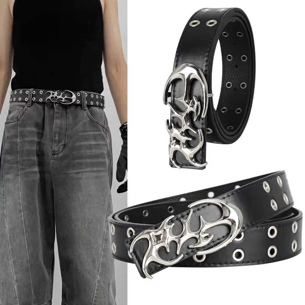 New Fashion Luxury Mens Belt Classic Special Shaped Hollow Buckle Belt Black Casual Designer Womens Belt-Pair with JeansDressXJ250602