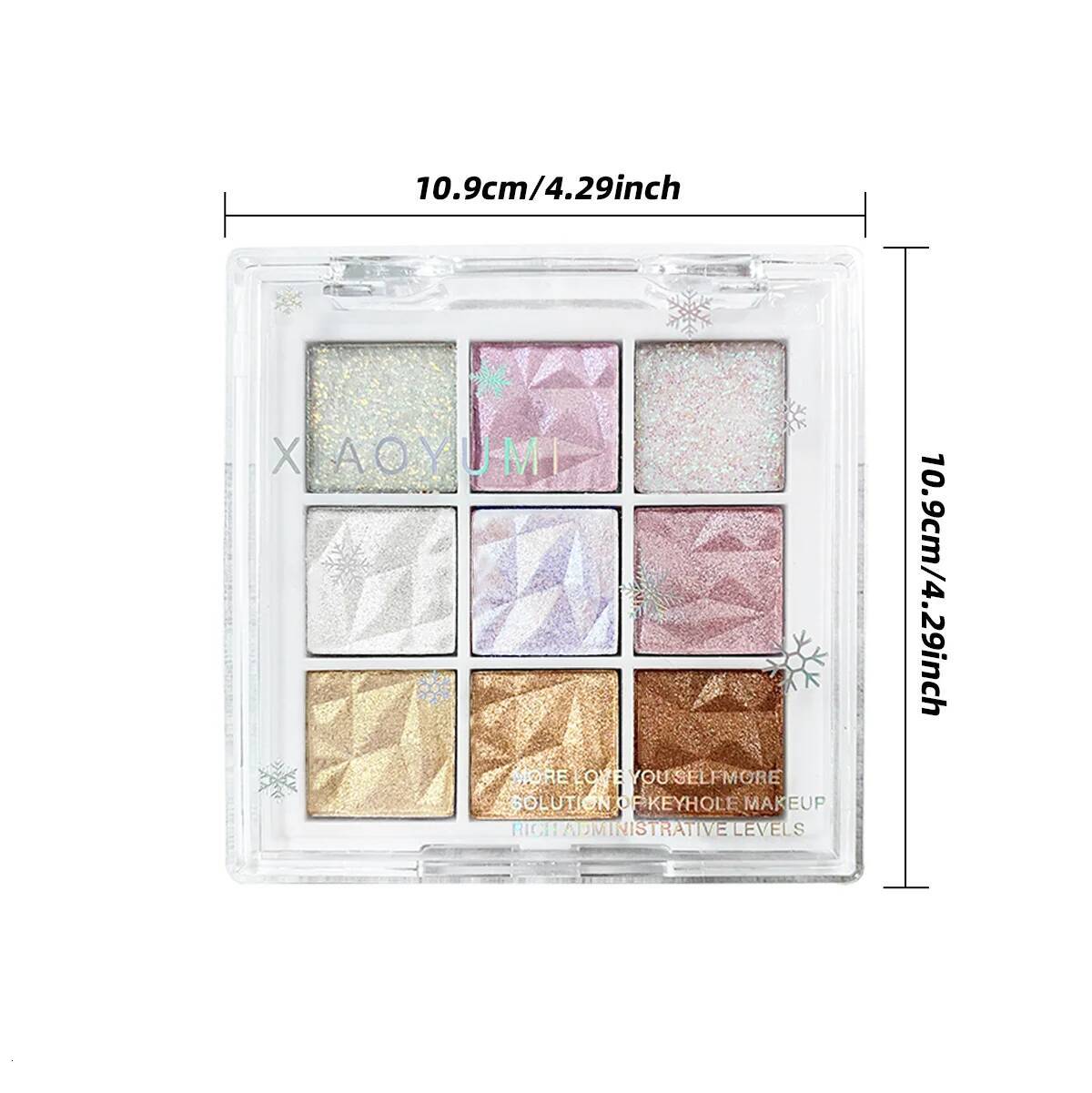 Nine-color eyeshadow palette Pearlescent fine glitter lasting color highlight eye highlights