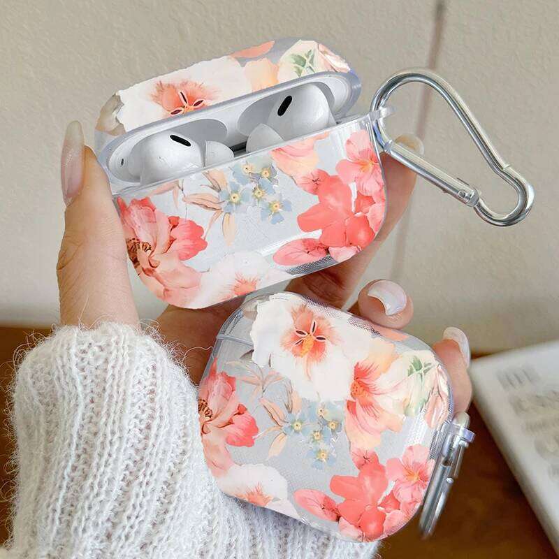 Wireless Bluetooth Case for 1/2 3 4 Pro and Pro2 TPU Flower Pattern Earphone Cover