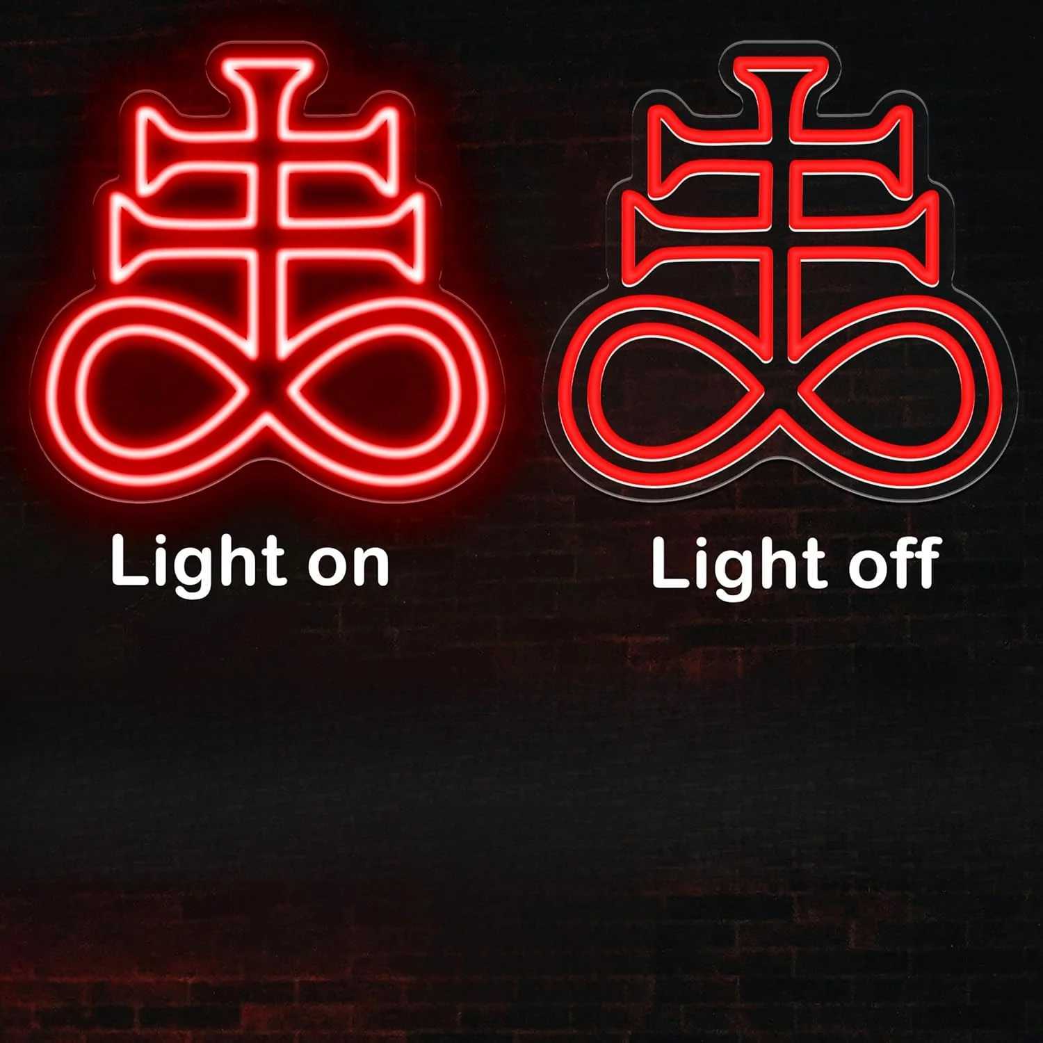 Cross LED Neon Sign Satanic Neon Light Sign for Home Decoration Dark Aesthetic LED Light for Bedroom Bar Man Cave Living Room XJ250602