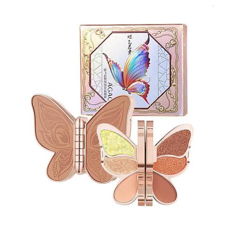 6-Color Lucky Koi Pearl Glitter Large Earth Color Matte Shimmer Butterflies Shadow Cold Sweet Eye Makeup