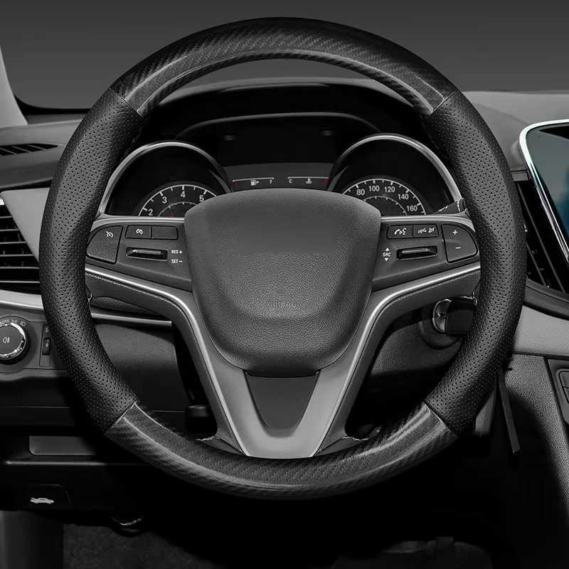 Non-Slip Carbon Fiber Leather Car Steering Wheel Cover For Honda Civic Accord Odyssey Fit CR-V HR-V Jazz City Breeze Jade Crider R250603